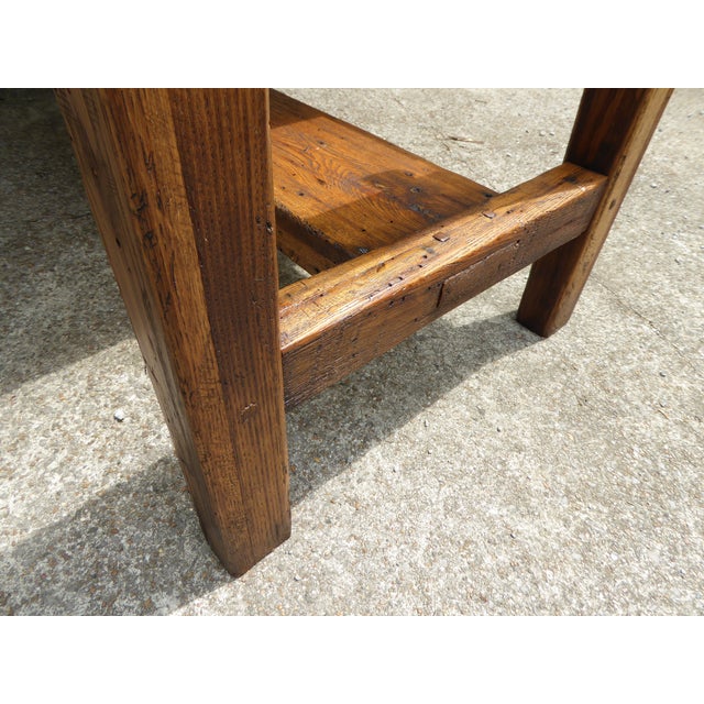 American 1800's Chestnut Country Tbl. Seat 8- 10 at 84'' X 42'' Fabulous ! For Sale - Image 3 of 15