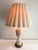 Mid Century Bavarian Glass Lamp Painted Floral Gold Accents With Shade For Sale - Image 11 of 11