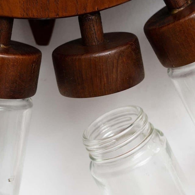 Danish Round Spice Display in Wood, 1950s, Set of 19 For Sale - Image 15 of 18