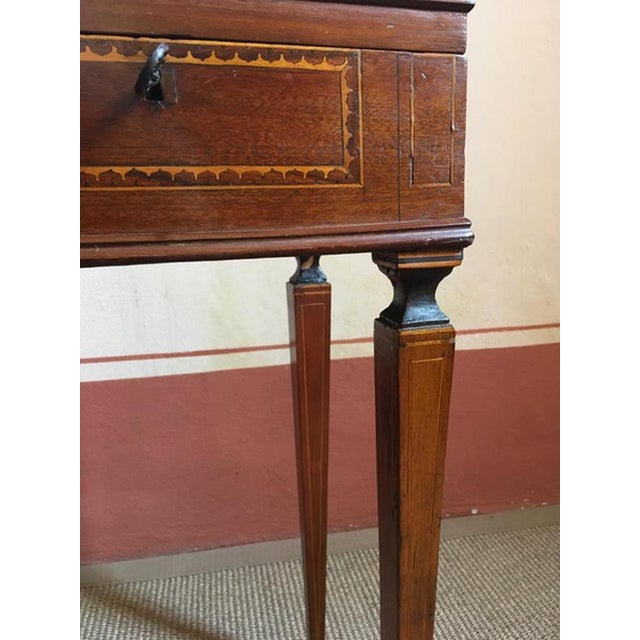 Wood Early 19th Century Regency Walnut Inlaid Side Table, Italy For Sale - Image 7 of 17