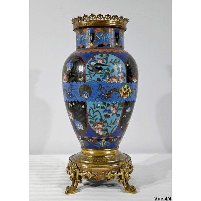 Antique Gold and Emaux Bronze Vase For Sale - Image 14 of 18