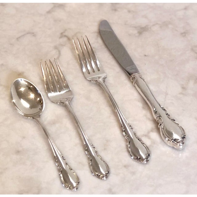 Towle Silversmiths Towle Sterling Silver Legato (1962) Vintage Silverware - 4 Piece Place Setting For Sale - Image 4 of 7