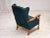 Danish Highback Armchair in Turkis-Green Wool and Oak Wood, 1970s For Sale - Image 6 of 18