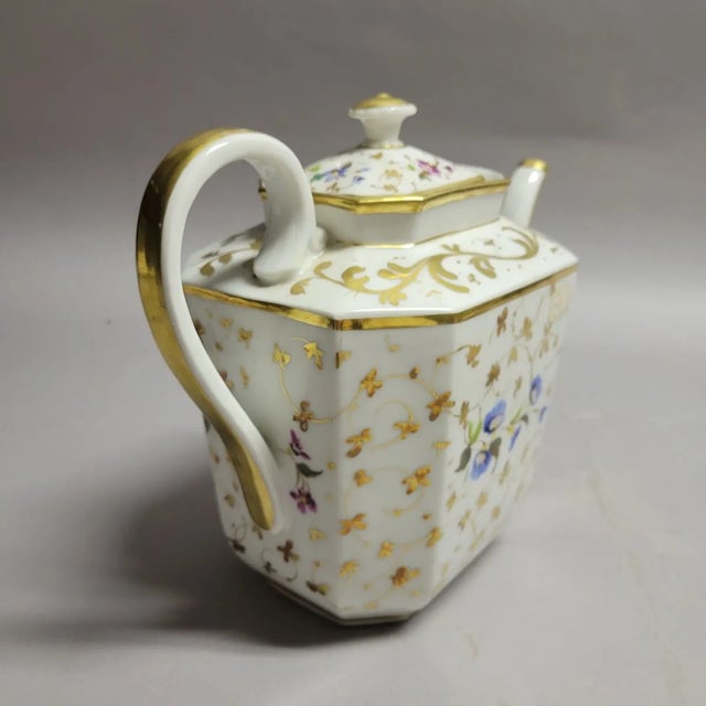 Antique Old Paris Teapot, Creamer, Sugar With Lid, Tea Set For Sale In Raleigh - Image 6 of 12