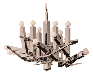1970s Italian Modernist Sixteen Light Chandelier