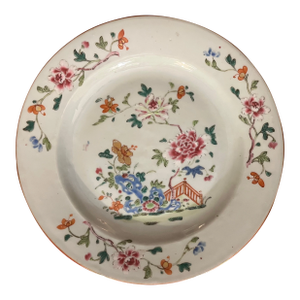 Antique 18th Century Chinese Export Porcelain Qianlong Famille Rose Plate