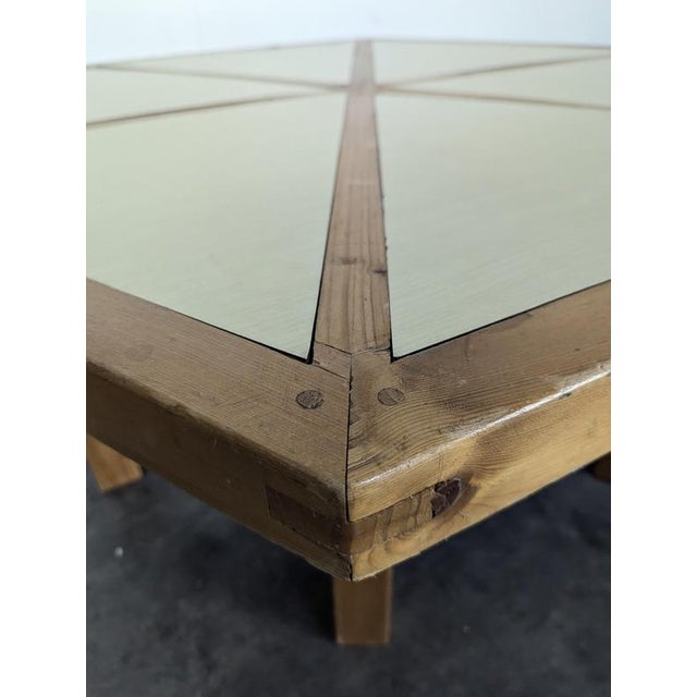 Octagonal Handcrafted Coffee Table in Pine For Sale - Image 3 of 7