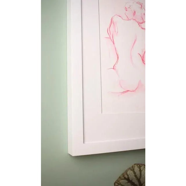 Wood Figurative Original Watercolor Painting "Pink Back" by Michelle Arnold Paine, Framed For Sale - Image 7 of 7