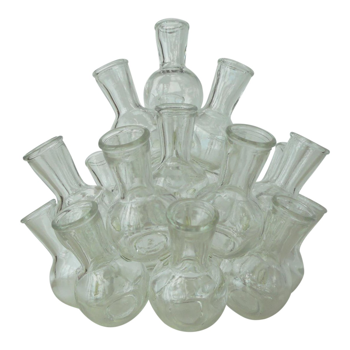 Vintage Glass Stacked Cluster Bud Vases A Pair Chairish