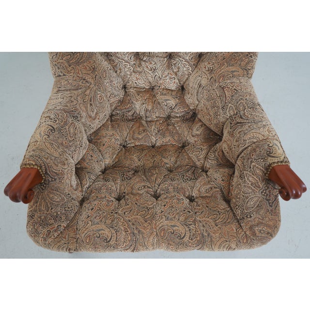 Stickley Tufted Upholstered Leopold Chair W. Ottoman For Sale - Image 9 of 18