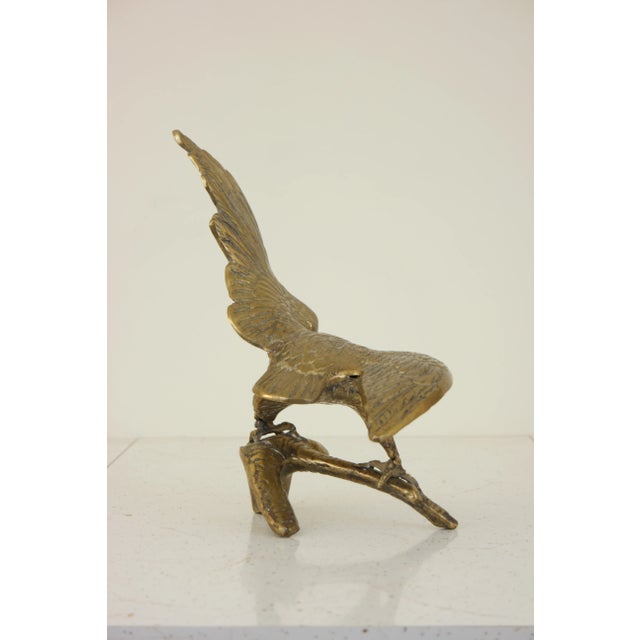 Metal Vintage Brass Bird Sculpture For Sale - Image 7 of 12