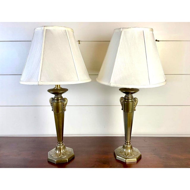 Mid 20th Century Pair of Stiffel Northbrook Table Lamps With Ivory