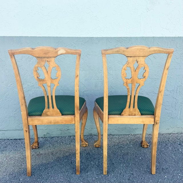 Vintage Chippendale Style Ball in Claw Dining Chairs - Set of 4 For Sale - Image 10 of 11