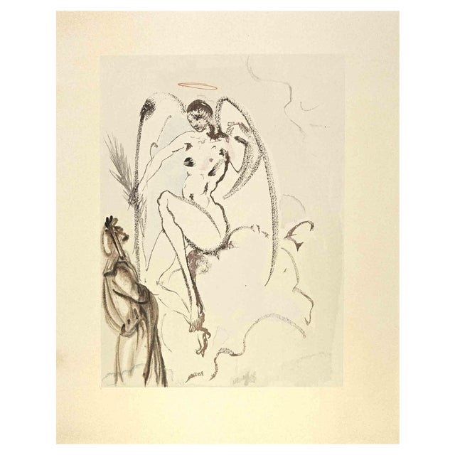 Salvador Dali, The Archangel Gabriel, Woodcut, 1963 For Sale