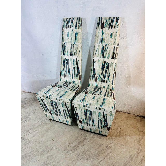 Mid-Century Modern Midcentury Modern High Back Side Chairs, Reupholstered For Sale - Image 3 of 7