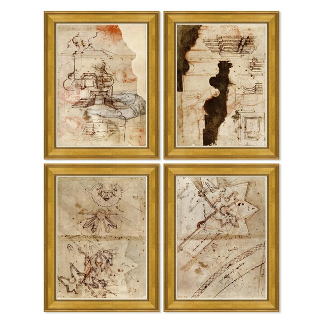 Schizzare I, Il Abbozzo, Disegnare & Schizzare II Framed Art Prints - Set of 4 by David Phoenix For Sale In Tampa - Image 6 of 6