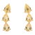 Modern 1.16 Ct Yellow Sapphire Three Stone Minimalist Stud Earrings in 14k Gold- A Pair For Sale