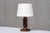 Sculptural Charles Dudouyt attributed Table Lamp in Oak and Linen, France, 1950s For Sale - Image 12 of 12