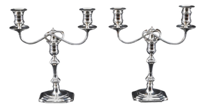 Antique Sterling Silver Candelabras attributed to Elkington & Co., 1903, Set of 2