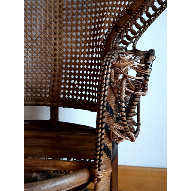 Black Vintage Emmanuelle Peacock Chair, 1960 For Sale - Image 8 of 13
