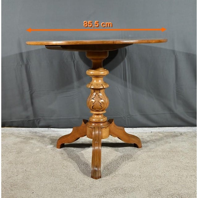 Cherry Wood Pedestal Table For Sale - Image 15 of 18