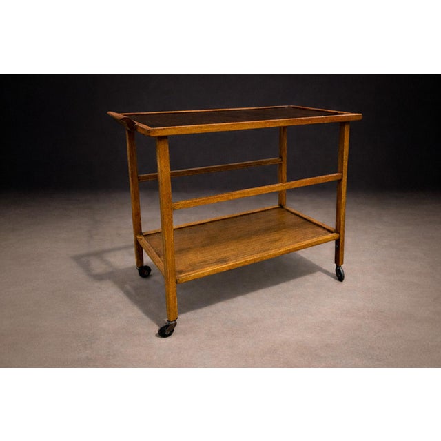 1960s Brazilian Modern Bar Cart With Adjustable Shelves in Hardwood, Peter Kraft, 1960s For Sale - Image 5 of 11