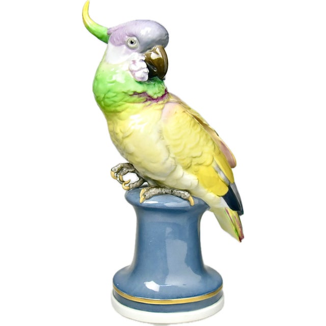 A pair of exquisitely made life size Karl Ens porcelain parrot statues, executed with sculptural attention to fine detail...