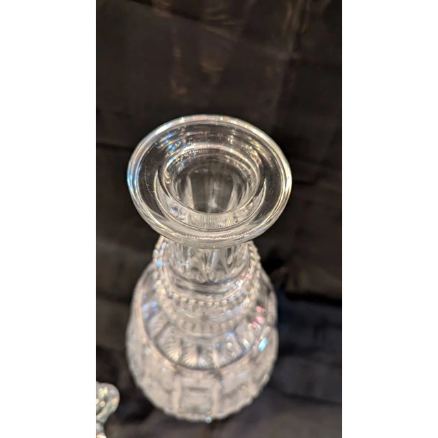 Transparent Large 1980s Cut Crystal Decanter For Sale - Image 8 of 11