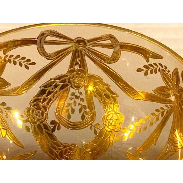 Early 20th Century Set of Six Gilt Enameled Frosted Grand Coupes/ Dessert or Seafood For Sale - Image 9 of 11