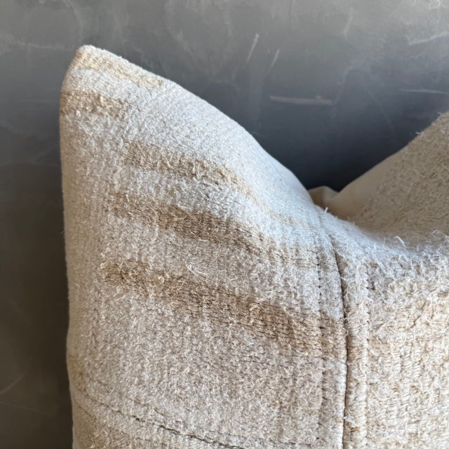 Not Yet Made - Made To Order Vintage Turkish Hemp Rug Pillow 21" X 21" With Down Insert For Sale - Image 5 of 8