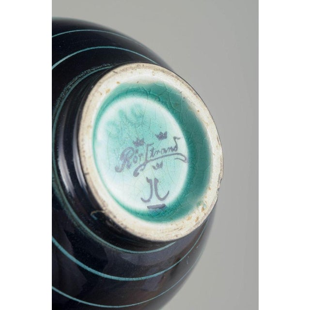 Vintage Art Deco Ceramic Vase with Geometric Pattern by Ilse Claesson for Rörstrand, 1930s For Sale - Image 4 of 5