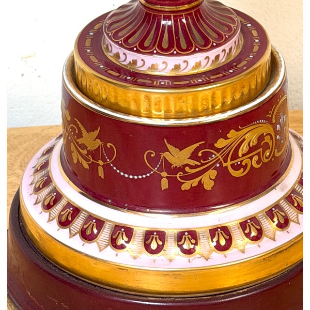 Early 20th Century “Good Night” Vienna Style Porcelain Urn Lamp Maiden and Candle, Signed F. Koller For Sale - Image 9 of 16