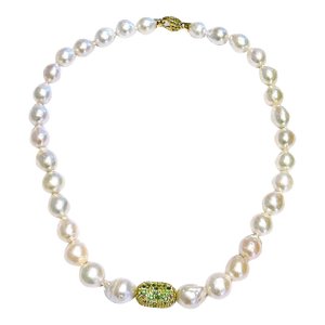 Bochic “Capri” Vintage Pearl & Multi Gem Necklace Set in 18K & Silver
