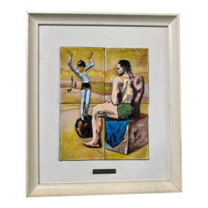 After Pablo Picasso "Acrobat on a Ball" 3d Enamel on Copper Plate
