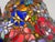 Vintage Tiffany Style Stained Glass Roses Poppies Cabochons Bell Lampshade For Sale In Miami - Image 6 of 18