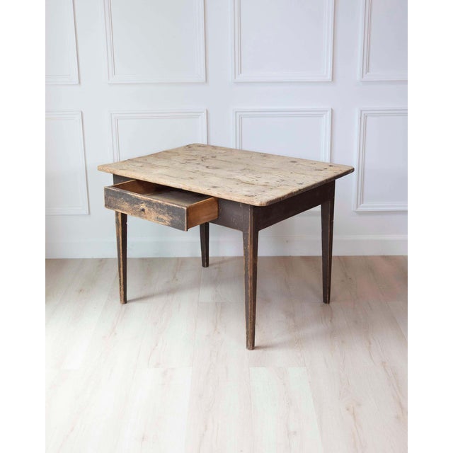 19th Century Swedish Country Pine Table with Drawer, circa 1840 For Sale - Image 5 of 10