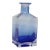 Cobalt Blue Vase Squared Glass W Ombre Gradient Mid Century Modern Bottle 4744b For Sale