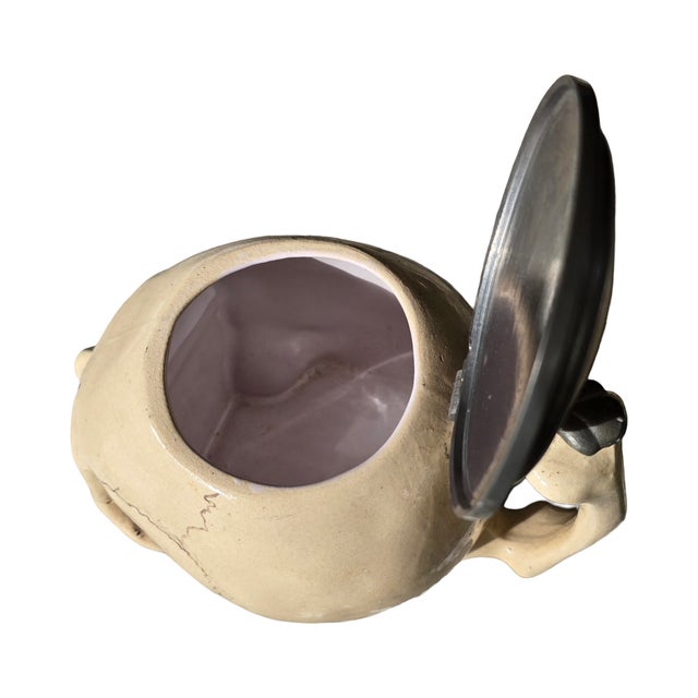 Ceramic Early 20th Century Porcelain Skull Stein For Sale - Image 7 of 8