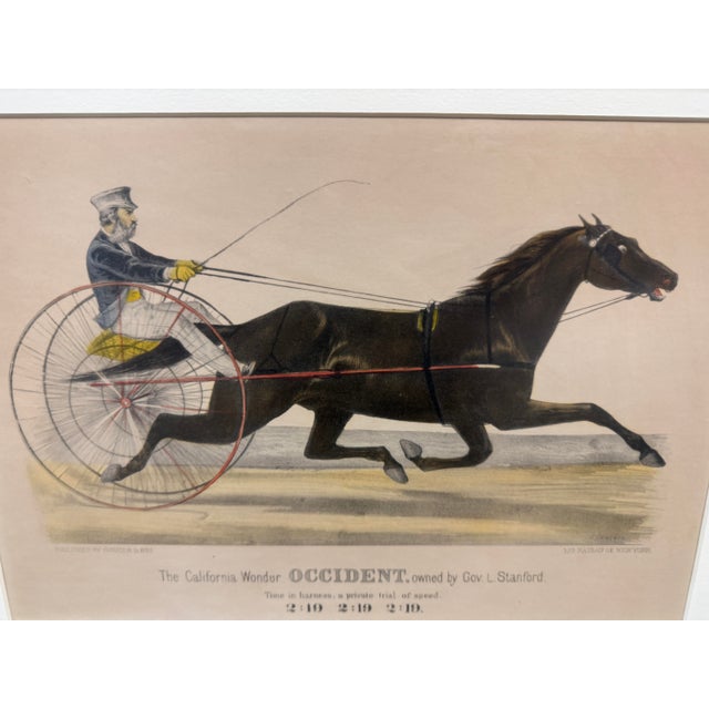 Currier & Ives the California Wonder Occident Lithograph, Framed For Sale - Image 4 of 12