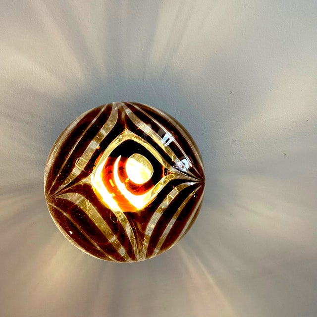 Metal Portuguese Art Deco Globe Pendant Light by Marinha Grande, 1960s For Sale - Image 7 of 17