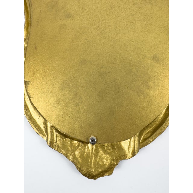 Vintage Rococo Baroque Style Gilt Metal Wall Mirror With Ornate Frame For Sale - Image 15 of 17
