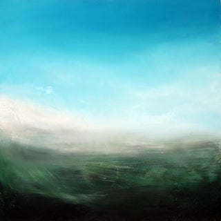 "Sea Mist No.2" - Coastal Abstract Landscape Oil Painting on Canvas For Sale