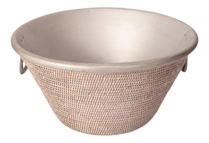 Artifacts Rattan Aluminum Ice Tub in White Wash