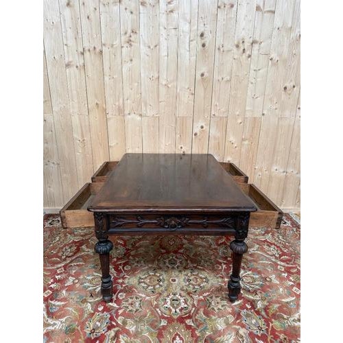 Gold Large Louis XIII Style Center Table in Fir For Sale - Image 8 of 10