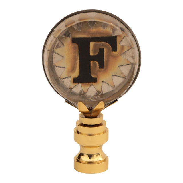 F Monogram Lamp Finial For Sale