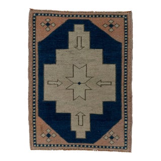 Turkish Mini Rug Oriental Hand Knotted Vintage Rug 1'10" x 2'5" #20619 For Sale