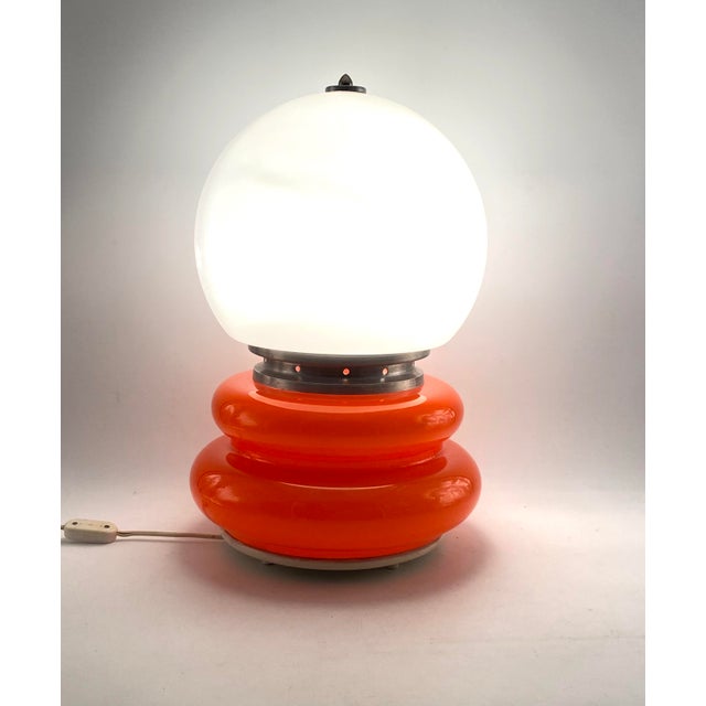 Orange Space Age Orange Murano Glass Table Lamp, 1970s For Sale - Image 8 of 15