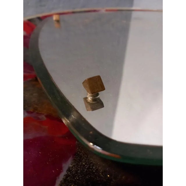 Mirror Backlit 50s Design in Curved Glass Painted Santambrogio De Berti For Sale - Image 10 of 12