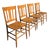 Set of 4 Antique Mission Style Solid Tiger Oak Dining Chairs For Sale