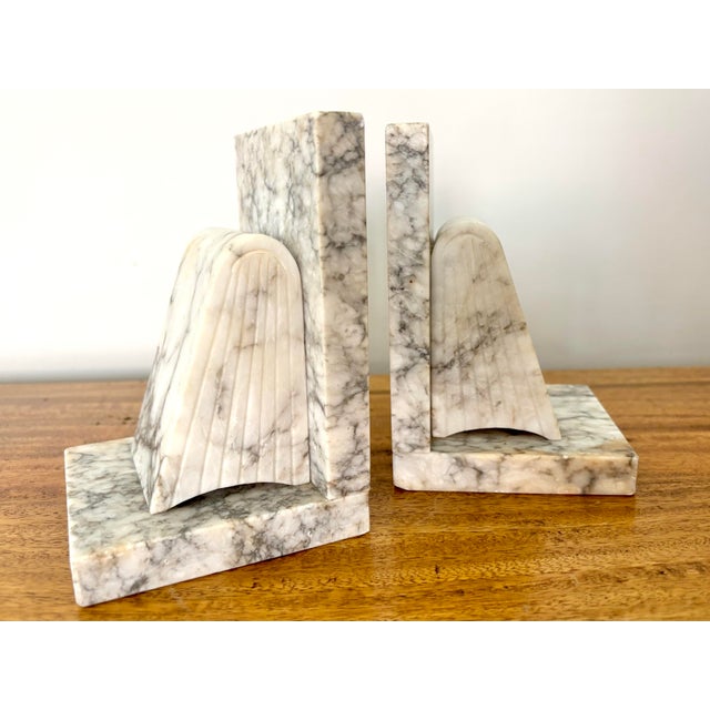 Contemporary Mid 20th Century Alabaster Art Deco Bookends- a Pair For Sale - Image 3 of 7